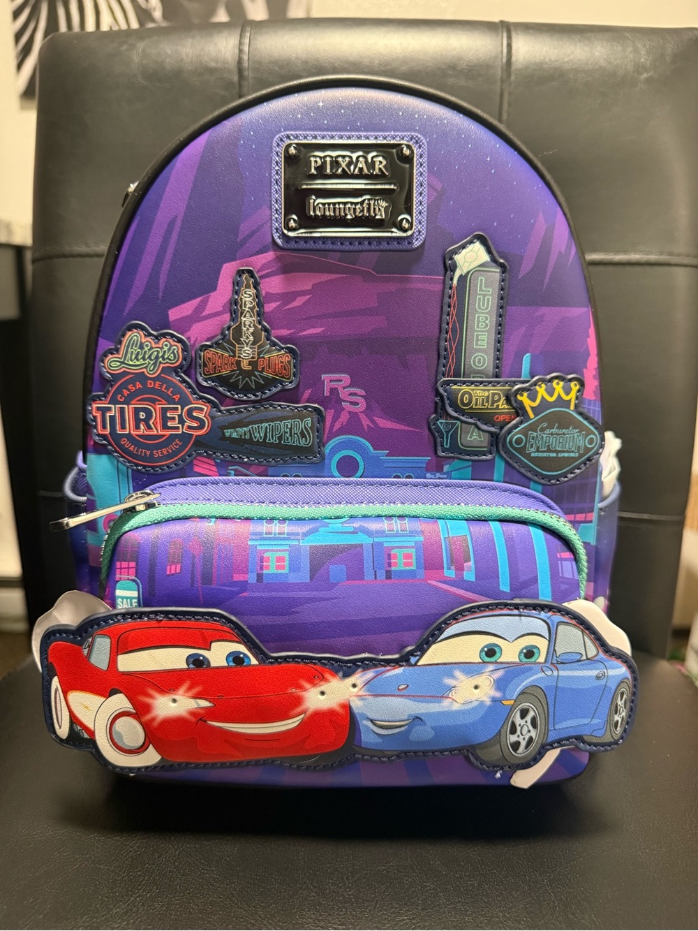 Disney Pixar Cars Loungefly Lightup/Glow in the dark mini backpack NWT